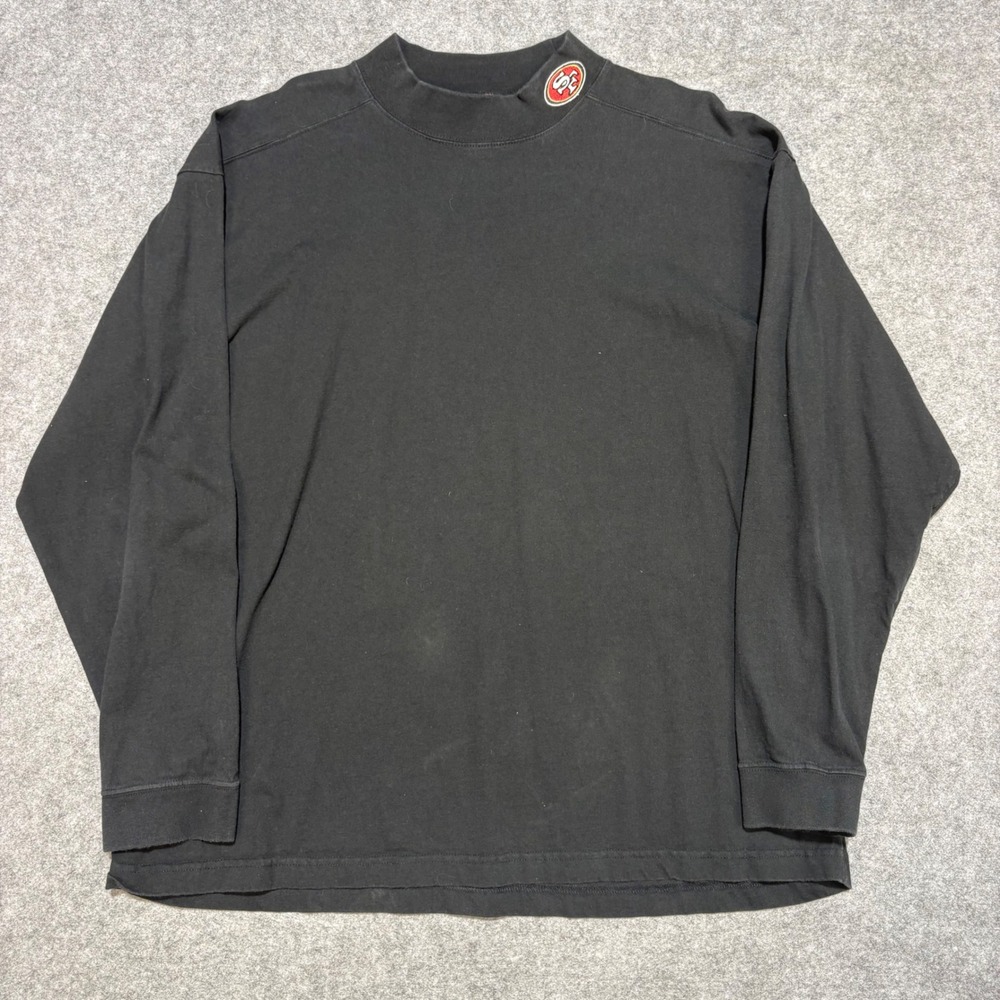 Vintage NFL San Francisco 49ers Mock Neck Shirt Black Mens 2XL Long Sleeve Tee